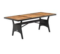 CASARIA® Mesa de Jardín Comedor 190x90cm Madera de Acacia Certificado FSC® Mueble Terraza Patio Negro