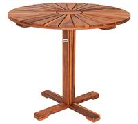 Casaria Mesa de jardín Redonda de Acacia Sunrise Ø 70,5 cm Marrón Muebles de jardín terraza Patio balcón
