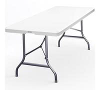 CASARIA Mesa Plástico Plegable 220x70x72 Multifuncional Portátil con Asas Intemperie Picnic Buffet