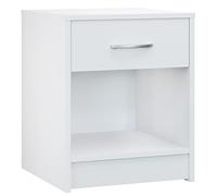 CASARIA® Mesita de Noche con Cajón 50x40x35cm para Cama Mueble Dormitorio Mesilla de Noche Mesa Auxiliar Salón Compartimento Abierto Asa Cromada