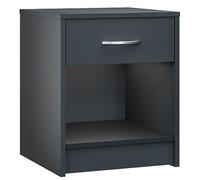 CASARIA® Mesita de Noche con Cajón 50x40x35cm para Cama Mueble Dormitorio Mesilla de Noche Mesa Auxiliar Salón Compartimento Abierto Asa Cromada