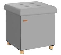 CASARIA® Puff Almacenamiento Gris Antracita Plegable Incl. Pies 38x38cm Capacidad Carga 300kg 40L Salón Dormitorio Pasillo Taburete Reposapiés