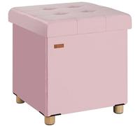 Taburete terciopelo rosa 42x38x38cm plegable