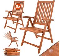 CASARIA Set 2X Sillas Jardín Plegables Madera FSC con Reposabrazos Marrón