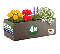 CASARIA Set 4X Jardineras Exterior 80L Macetero Rectangular Terracota
