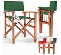 CASARIA® Silla de Director Plegable Madera de Eucalipto Certificación FSC® con Reposabrazos Carga hasta 160 kg Funda Lavable Altura Asiento 46 cm Exterior Jardín Balcón Camping