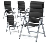 CASARIA Sillas de Jardín Exterior Plegables Set de 4 Acolchadas