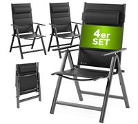 CASARIA Sillas de Jardín Exterior Plegables Set de 4 Acolchadas