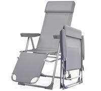 CASARIA® Sillas Gravedad Cero Plegables Set de 2 Reclinables Respaldo Alto Ajustable en 6 Posiciones Estructura Aluminio Exterior Jardín Balcón Playa Gris