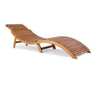 CASARIA® Tumbona de Madera Acacia Plegable, Hamaca Terraza Patio, 190x60cm, Ergonómica, Tumbona Exterior Interior, Piscina, Muebles Jardin 160Kg, Montadas, Certificado FSC®, 1 Unid., Asa Transporte