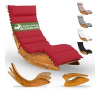 Casaria® Tumbona de madera con soporte, color rojo oscuro, resistente a la intemperie, plegable, ergonómica, 160 kg, certificado FSC®, para balcón, jardín, 154 x 60 cm