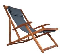 CASARIA® Tumbona de Sol de Madera Resistente a Plegable Ajustable Capacidad de Carga de 160Kg Reposacabezas Cojín Jardín Reclinable Acacia 94X94X60Cm Varios Colores