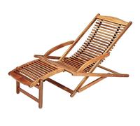 CASARIA® Tumbona Plegable Exterior Madera Acacia Silla Jardín con Cojín Reposapiés Extraíble Reposabrazos Ergonómica Función Mecedora Resistente Carga hasta 160 Kg Mueble Balcón Terraza