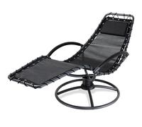 CASARIA® Tumbona Reclinable Ergonómica Carga 120Kg Giratoria 360° de Acero In ojín Silla de Relax Jardín Antracita