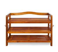 Casaria® Zapatero 3 Baldas Estantería Organizador Zapatos 85x26x62cm Madera Acacia Certificado FSC® Entrada Pasillo