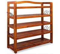 Casaria® Zapatero 5 Baldas Estantería Zapatos Madera Acacia Mueble Organizador Entrada Recibidor Baño 80x26x82cm