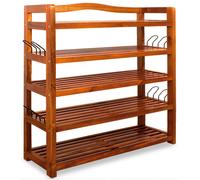 CASARIA® Zapatero 5 Baldas Estantería Zapatos Madera Acacia Mueble Organizador Entrada Recibidor Baño 80x26x82cm