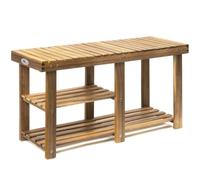 2 en 1 Zapatero y banco madera de acacia 87x28x45cm