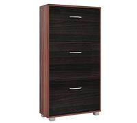 CASARIA® Zapatero Armario 3 Puertas, Mueble Organizador Zapatos, Compacto, Estrecho, para 18 Pares,Entrada Recibidor Pasillo Salón, Estantería de Madera, Antivuelco, 115x60x25cm