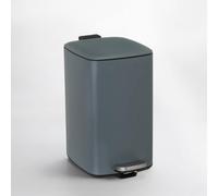 CasaSeleccion - Cubo de Basura de 20 Litros de Metal Gris Mate Antihuellas de 37x27x45 cm. Papelera con Cubo Interior Extraíble con Asa, Apertura con Pedal y Cierre Suave Amortiguado