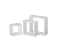 CASASELECCION Set de 3 Estantes de Pared Cuadrados Blancos de 25x25, 20x20 y 15x15 cm. Fabricados en Tablero Laminado PVC. Peso Máximo Soportado 5 Kg. Diseño Flotante. Requiere Montaje.