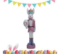 Cascanueces De Conejo De Pascua - Figura De Mesa Tradicional Para Vacaciones De Primavera, Ornamento Festivo, Soldados De Conejo, Decoración De Cascanueces | For Springs Holiday Estante De