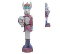 Cascanueces de Pascua en forma de conejo - Adorno de fiesta tradicional colorido de resina - Decoración de conejos soldados cascanueces, para decoración de primavera en abrigo de chimenea o en el