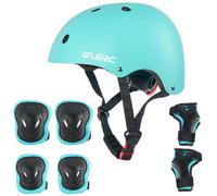 Casco con protectores para rodillas y codos, ajustable, talla M, juego de 3 piezas, para niños a partir de 8 años