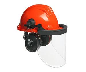 Casco de construcción profesional con protección facial y protecció