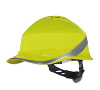 Casco de construcción ventilado con Frontal de béisbol ABS Cierre Rotor Giro Cabeza 53-64cm dieléctrico Deltaplus Diamond Vi Wind - Único, Amarillo