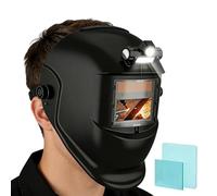 Casco de soldadura Auto Dark - Luz LED integrada, cubierta de la cabeza con oscurecimiento automático, módulo de seguridad con sensor avanzado, material duradero y resistente a los golpes |