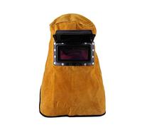 Casco de Soldadura Eujgoov Casco de Soldadura Oscurecedor con Lente Máscara Protectora de Soldadura de Cuero para Trabajadores de Soldadura