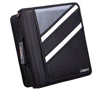 Case-it Carpeta con cremallera en forma de Z, dos carpetas en uno, anillo en D de doble cara de 1.5 pulgadas, múltiples bolsillos, capacidad de 500 páginas, viene con correa para el hombro, negro