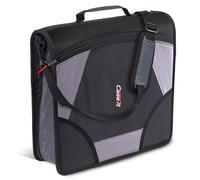 Case it - Carpeta Mighty con pestañas con cremallera, tamaño King, 3 anillos, capacidad de 10 cm, 28 x 21,5 cm, color negro