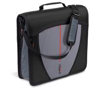 Case-it Mighty Zip Tab - Carpeta con cremallera, junta tórica de 3 pulgadas con pestañas de 5 colores, carpeta de archivos expandible y correa para el hombro y asa, D-146 - Negro azabache