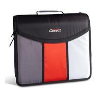 Case-it The Mighty Zip Tab - Carpeta con cremallera, juntas tóricas de 3 pulgadas, carpeta de archivos expandible de 5 colores, múltiples bolsillos, capacidad para 600 hojas, viene con correa para el