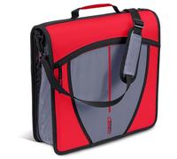 Case-it The Mighty Zip Tab - Carpeta expandible con cremallera y pestañas de 3 pulgadas, con pestañas de 5 colores, múltiples bolsillos, capacidad de 600 hojas, viene con correa para el hombro, color