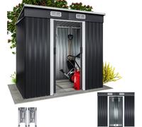 Caseta de jardín antracita 196x122x180cm con ventilación