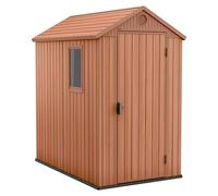 Caseta de jardín Darwin 4x6 (Medidas ext. (An x Pr): 125,8 x 184,5 cm, Plástico, Marrón, 2,3 m²)