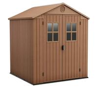 Keter Caseta de jardín exterior Darwin 190x183x221 cm 3,3 m² Efecto madera UV Ventilación Marrón