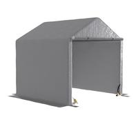Caseta de jardín de acero galvanizado Outsunny XXL 5,4 m² con kit de base 277x195 x cm, una caseta de jardín tipo GARDEN'S hut Gris