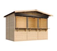 Casa de jardín de madera, puesto de mercado de madera - 263 x 336 cm / 6 m² TIMBELA M150AZ