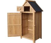 Caseta de jardín estrecha de madera de abeto con techo de betún, de 770x540x1370 mm, ideal para jardín, terraza y balcón. Almacén para herramientas, cobertizo, casa de madera, armario para herramienta