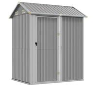 Caseta De Jardín Gris Claro 192x152,5x237 Cm Acero Galvanizado Vidaxl