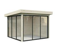 Caseta de jardín Lenna Set 401 Slide (Medidas ext. (An x Pr): 340 x 340 cm, Madera, Natural)