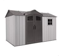 Caseta de Jardín Lifetime con Suelo, Doble Puerta 132x190 Cm, 7,6 M², Gris