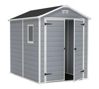 Keter Caseta de jardín Manor 6x8 Gris - Plástico, ventana lateral - 186x237x227 cm