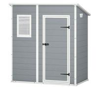 Keter Manor Pent gris - Caseta de jardín - Con ventana delantera - 183.5x111x200.5 cm