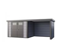 Caseta de Jardin metálica NH7 con Apoyo a la derecha | Gris Claro | (298 x 238) + (284 x 238) - NOVO HABITAT