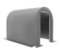 Caseta de jardín Outsunny, carpa de almacenamiento exterior, garaje para bicicletas, refugio para bicicletas, lona de PE, estructura de metal galvanizado, 2,4x1,9 x m, Gris Gris